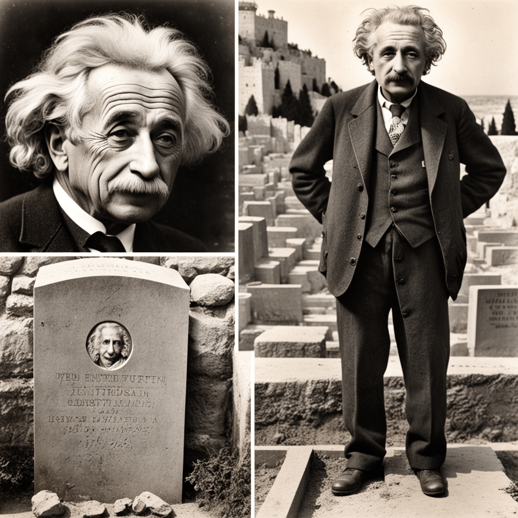 Conclusion: A photograph of Einstein in his later years or a picture of his grave in Jerusalem.